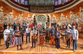 Músics de Bach Collegium Barcelona a l'escenari del Palau