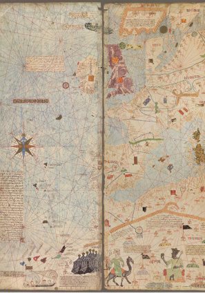 Fragment de l'Atles Català, de Jafudà Cresques