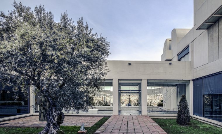 Pati del garrofer de la Fundaació Joan Miró