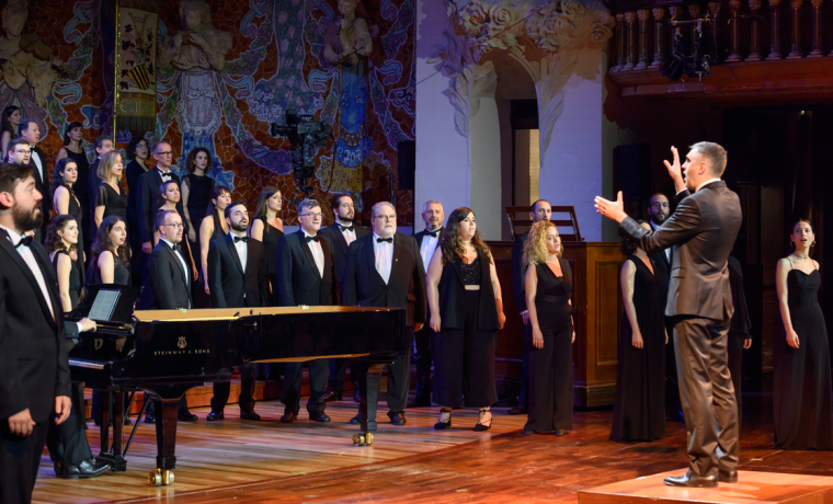 L'Orfeó Català actuant al Palau de la Música