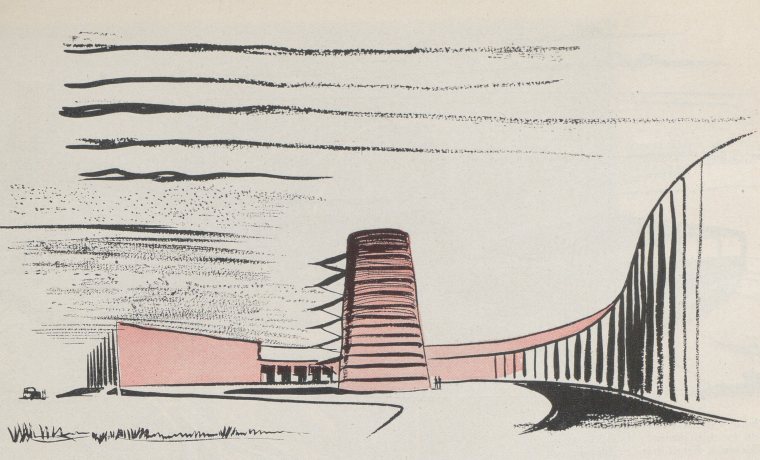 Dibujo de Gran Madrid, nº 16,1951, Francisco de Asís Cabrero, © Herederos de Francisco de Asís Cabrero.