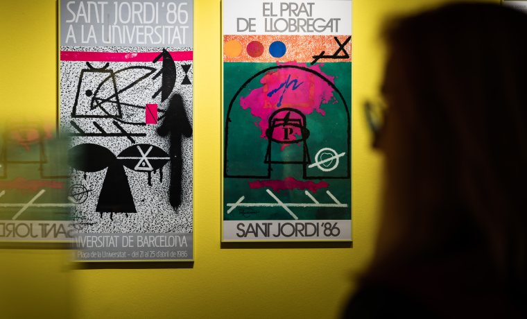 Imatge dels cartells de Joan-Pere Viladecans dedicats a la festa de Sant Jordi