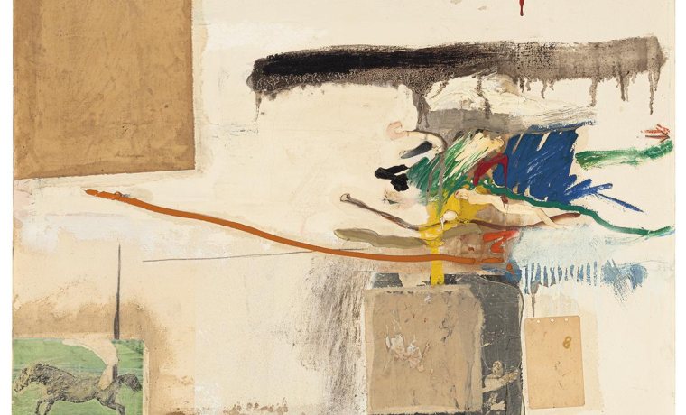 Robert Rauschenberg, Sin título (antes titulada Collage with Horse), 1957. Grey Art Museum, New York University Art Collection © 2025 Robert Rauschenberg Foundation/Licenciado por VAGA en Artists Rights Society (ARS), Nueva York/VEGAP, Madrid