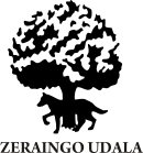 Zeraingo Udalaren logoa, non zuhaitz bat irudikatzen da txakur batekin